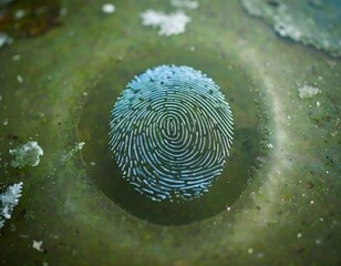 Fingerprint Impression on Green Surface