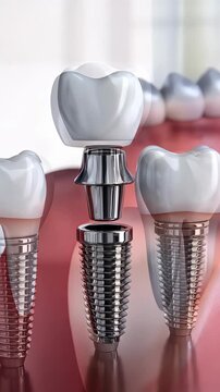 Oral implant: titanium root, gum healing, tooth support, bone fusion, surgical placement, molar restoration, smile recovery, jaw stability, crown attachment, bite strength, dental solution