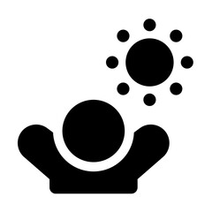 Wake Up Simple Glyph Icon. Single icon, glyph vector icon