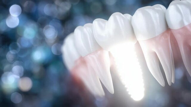 Molar implant: gum incision, titanium fixture, crown mount, jaw anchor, missing replacement, bone graft, dental accuracy, root simulation, smile precision, chewing restoration, oral solution