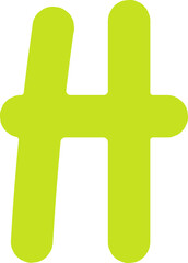 Fototapeta premium Lime Green Puffy Numbers and Letters