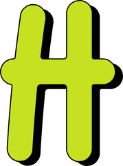 Obraz premium Lime Green Puffy Numbers and Letters