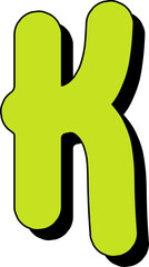 Lime Green Puffy Numbers and Letters