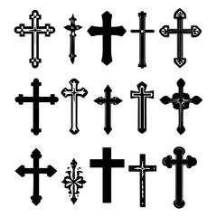 Christian cross - symbol of Christianity flat icon for apps and websites