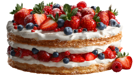 Ultra Realistic Layered Berry Cake with Whipped Cream  Mouthwatering Dessert in 5K HD