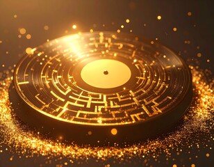 Golden Record with Maze Pattern