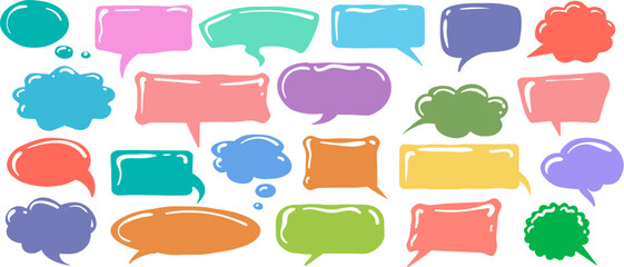 Cute colorful speech bubbles