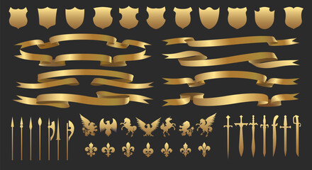 Golden heraldic symbols