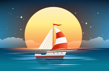 Sail boat in the Ocean