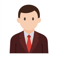 Formal suit man in simple flat vector, personal profile icon or symbol, people concept vector illustration.