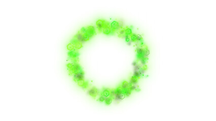Green Pixel Energy Circle with Alpha Transparency