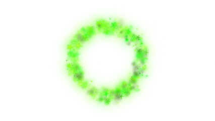 Green Pixel Energy Circle with Alpha Transparency