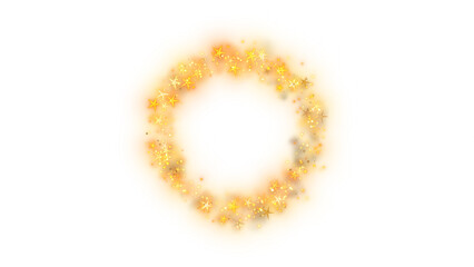 Obraz premium Golden Pixel Ring with Glowing Effects on Transparent Background