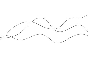 Abstract wavy endless lines on a white background. Modern minimalistic background, vector. Fine lines with curves for decoration, design, banner, background. Background drawing with waves