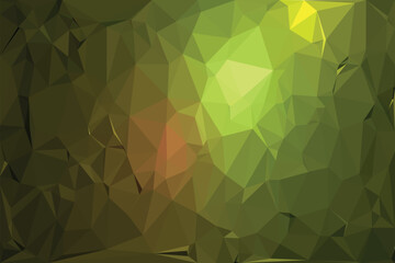 Abstract geometric background with a vibrant green polygon pattern, perfect for modern wallpaper design or crystal-like mosaic illustration