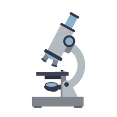 Flat Microscope Icon for Science and Research