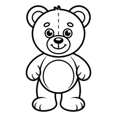  Adorable Teddy Bear Outline &ndash; Kids Toy Illustration