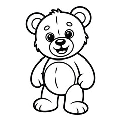 Fototapeta premium Adorable Teddy Bear Outline – Kids Toy Illustration