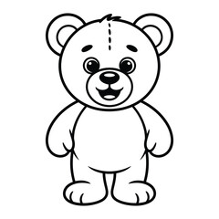 Obraz premium Adorable Teddy Bear Outline – Kids Toy Illustration