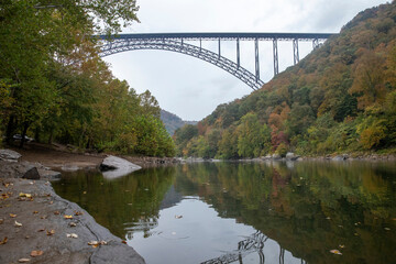 Beautiful landscape view of New River Gorge National Park in West Virginia.