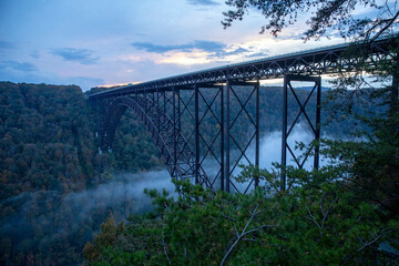 Beautiful landscape view of New River Gorge National Park in West Virginia.