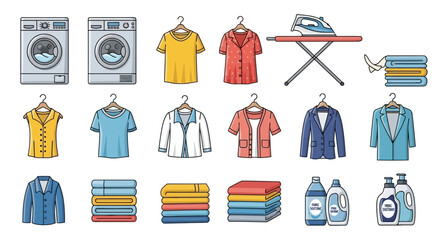 laundry, washing machine, dryer, iron, ironing board, clothes, hanger, fold, wash, dry, clean, fabric, detergent, stain, refresh, garment care, household chores, domestic life, cleaning, organization,