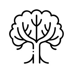 Tree Silhouette Icon – Nature, Forest, Ecology Symbol in Black