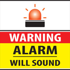 Security alarm will sound warning sign.eps