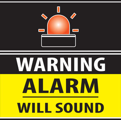 Security alarm will sound warning notice.eps