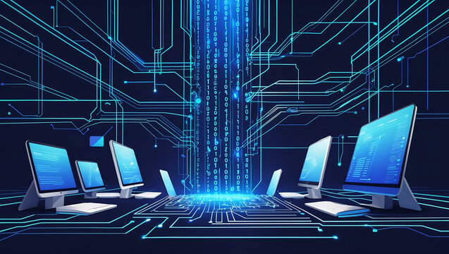 Technology Network Connecting Computers And Digital Circuitry