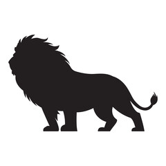 Lion vinyl ready vector. Lion Silhouette in Black Isolated on White Background