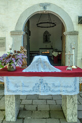 Messfeier in der Kapelle vom Klauser Wäldchen in Kornelimünster