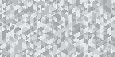 Modern triangle mosaic white and gray Background. Overlap random vector element. Business polygonal texture. Abstract low polygon Geometric banner wall background. Seamless Abstract polygon.	