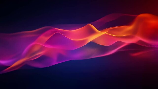 Dynamic flowing abstract waves in vibrant neon colors with smooth movement