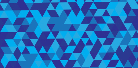 Modern triangle mosaic blue Background. Overlap random vector element. Business polygonal texture. Abstract low polygon Geometric banner wall background. Seamless Abstract polygon.	