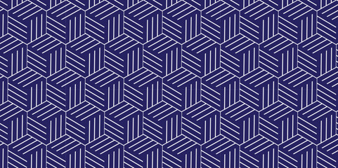 Seamless pattern with hexagon fabric geometric pattern. Abstract ornament diamond tile design. Vector mosaic tile design closeup.	