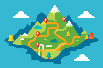 winter landscape with trees and mountains