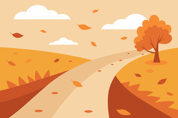 autumn landscape vector