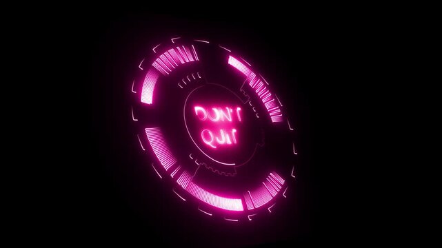 Tech Don't Quit Ring Interface Animation: Futuristic Circle HUD with Cyberpunk Vibes