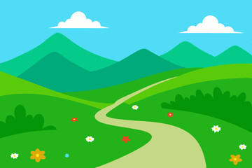 Obraz premium landscape with mountains and blue sky