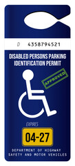 Disabled Parking Permit Vector Template with Barcode, Expiry Date & Approved Stamp