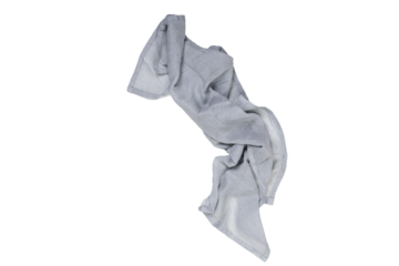 Grey Napkin or tablecloth for food isolated on white background.