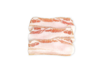 Slice of bacon or fatback isolated on white background