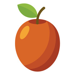 Illustration of a Fruit with a Leaf