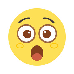 Astonished and Surprised Expression Emoji with Wide Eyes and Open Mouth colorful vector icon