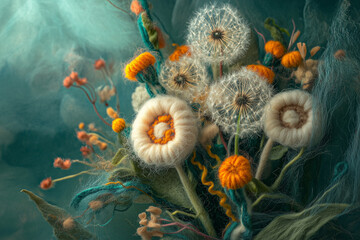 Yellow and White Flowers on a Gentle Soft Background