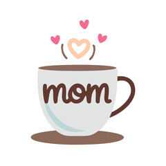 Sweet Mother's Day Coffee Cup with Love and Appreciation Illustration colorful vector icon