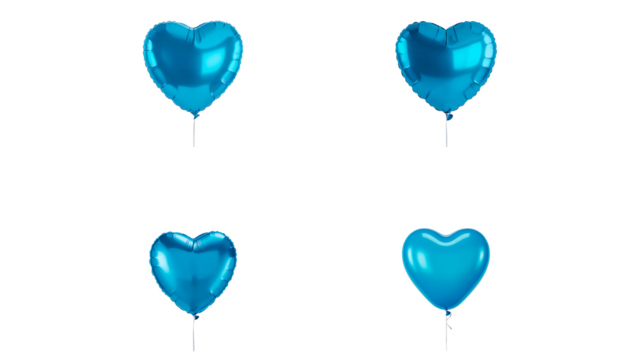 Shiny blue heart shaped balloons isolated on white background
- Powered by Adobe