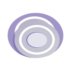 Abstract circular design with varying shades of violet and transparent background space colorful vector icon