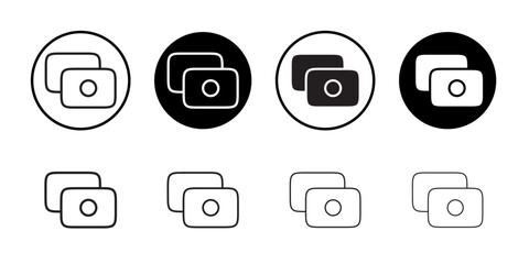 Cash icon Thin line illustration set vector